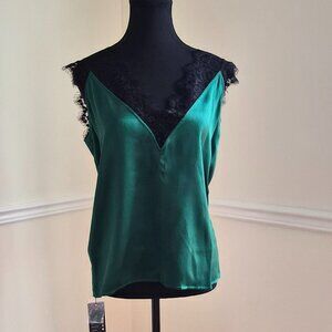 Lilysilk Lace Trimmed 100% Silk Camisole, New w/ Tags, Size M